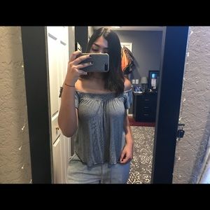 AE soft & sexy  off the shoulder striped top